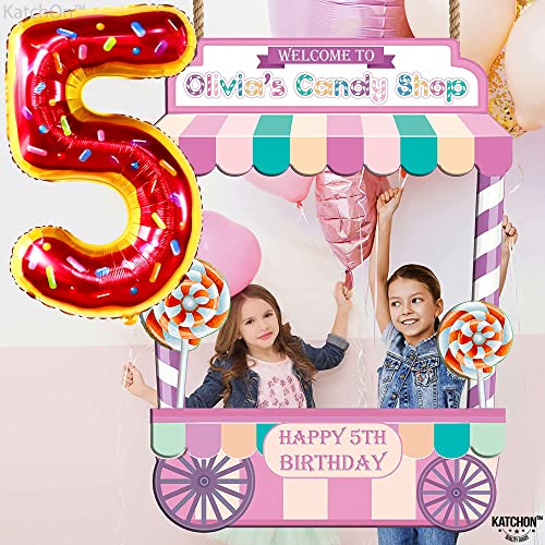 Image of KatchOn Donut Number 5 Balloon 40 Inch | 5th Birthday Balloon for Donut Party Decorations, 5 Balloon Number, 5th Balloons for Birthday Party