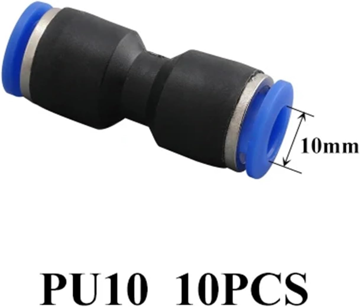 10Pcs Pneumatic Fittings Fitting PU 4mm-16mm Air Water Hose Tube Push In Straight Gas Quick Plastic Connectors(PU10(10pcs))