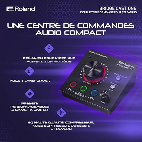 Interface de streaming Roland BRIDGE CAST ONE table de mixage audio dual pour gaming - 4