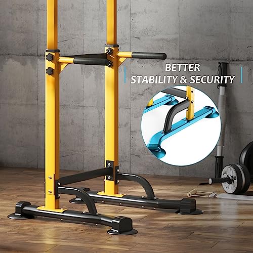 Image of DlandHome Power Tower Pull Up Dip Station Multi-Function Fitness Equipment for Strength Training Adjustable Height Dip Stand for Home Gym
