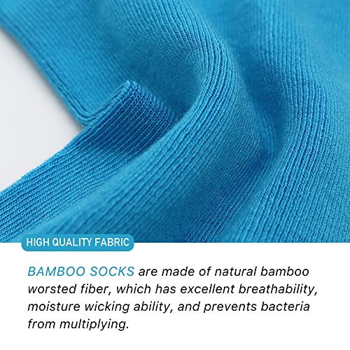 Serisimple Colorful Quarter Ladies Crew Socks Breathable Solid Pastel Light Color Thin Bootie Unisex Sock 5 Pairs (Medium, Ocean Blue) #TOP2
