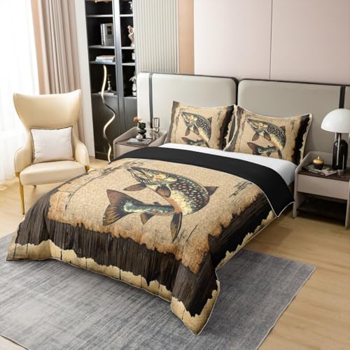 Housse de couette 135x200 motif brochet parure lit microfibre - 4
