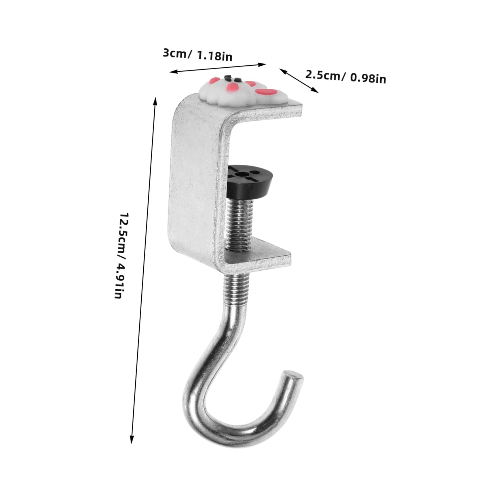 PartyKindom Desk Mounting Bag Hooks 3pcs Metal Backpack Hooks for Desk Multi-functional Clamps Quick Installation