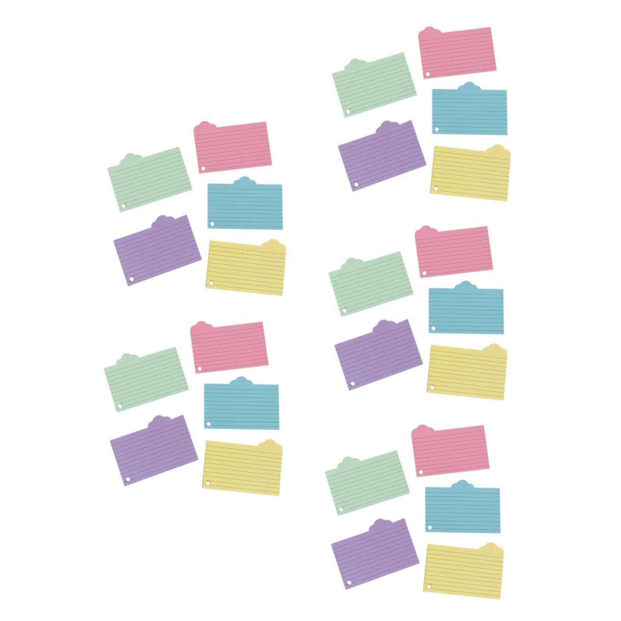 DOITOOL 5 Sätze Vokabelheft Aus Notizpapier Mehrfarbig Index Lehrreich Revision Registerkarten Lernkarten Wortkarten Karteikarten Zum Lernen Karteikarten in Großen Mengen 125 Blätter * 5