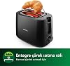 Philips Daily Collection Tost Makinesi - 2 dilim, 8 ayar Erişim. entegre hamur ısıtıcısı, Kompakt tasarım, Otomatik durma, Geniş yuva, Siyah (HD2581/90)