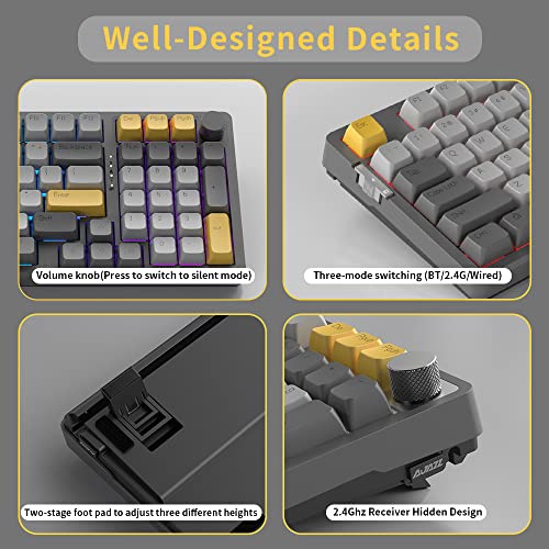 Nacodex Ak966 96 Key Hot Swappable Gasket Mount Keyboard | Amazing 10000Mah Custom Keyboard With Kailh Mx Cream Switch | Knob Control | Mda Pbt Keycaps #TOP5