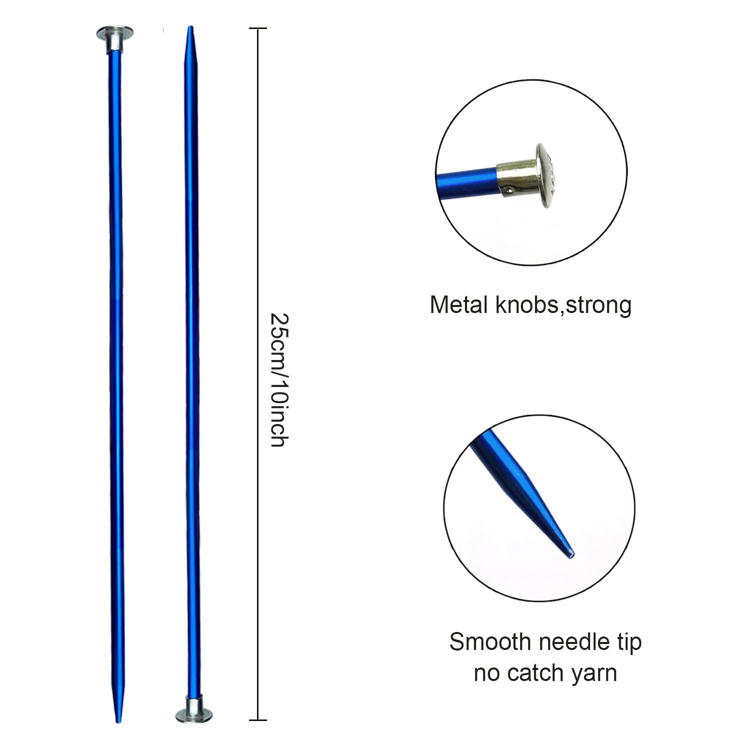 Weabetfu Aiguille à Tricoter En Aluminium, Couleur Droite