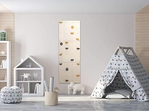 Violove Parete da arrampicata VIO CRUX, parete per bambini, arrampicata al chiuso, cameretta dei bambini, 3 pannelli (ROH)