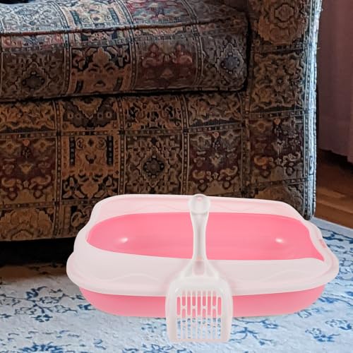 Mipcase set arenero para gatos plástico rosa miniatura 5