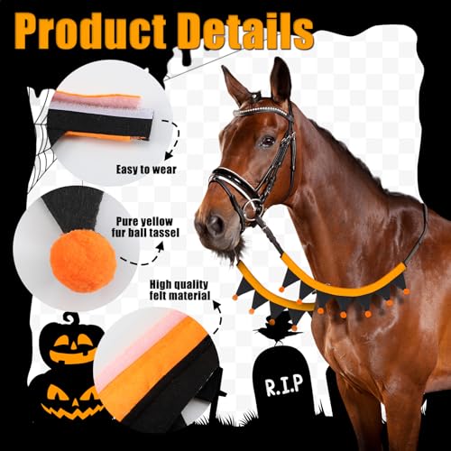 image for SATINIOR 2 Pcs Halloween Horse Rein Covers Halloween Costume for Horse