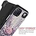JACKPOT WIRELESS for LG K92 5G with Built in Screen Protector, Belt Clip Holster with Built-in Kickstand, Heavy Duty Protective Shockproof Phone Case (Vintage Rose)