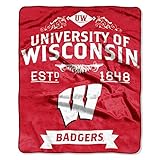 NCAA Wisconsin Badgers College Label Raschel Throw, 50 x 60-Inch