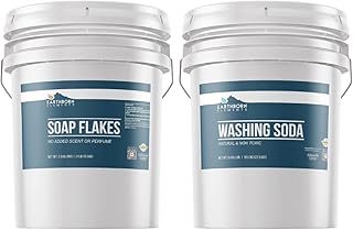 Earthborn Elements Washing Soda and Soap Flakes Bundle, 5 Gallons Each, Laundry Detergent, DIY,