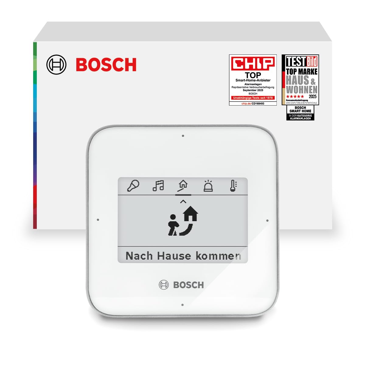 Bosch Smart Home Fernbedienung Twist – mit Alarmfunktion, 32 Funktionen, Wandhalterung
