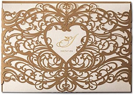 Carte d'invitation,S1HZIC058--Cartes D'invitation Découpées Au Laser 10