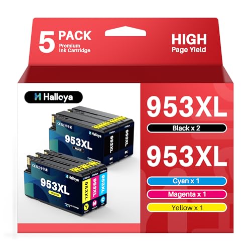 Halloya 953 XL 953XL Replacement for HP 953XL Ink Cartridges Multipack for HP Officejet Pro 7720 7740 8710 8720 8715 8210 8730 7730 8740 8725 (5 Pack)