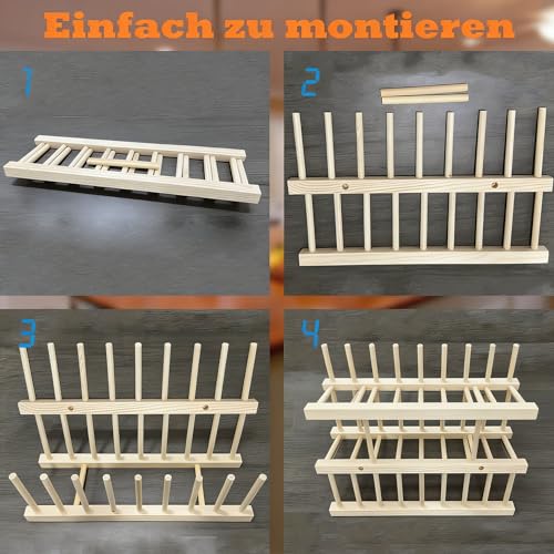 hvominxs 4 Stück Tellerständer, Teller Organizer mit 8 Fächern, Platzsparend Küchenschrank-Organizer für Schüssel Tasse