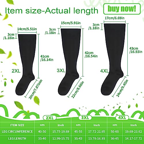 Image of Compression Socks for Women &Men Wide Calf, Plus Size 15-20 mmhg,Knee High,compression stockings