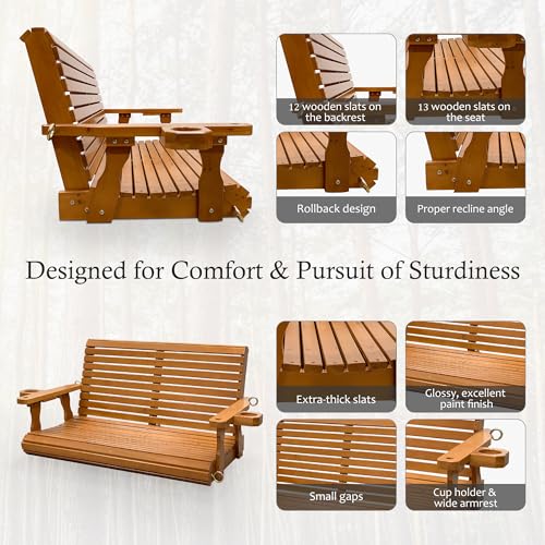 Fortune Candy PSX Wooden Porch Swing 2-Seater thumb #3