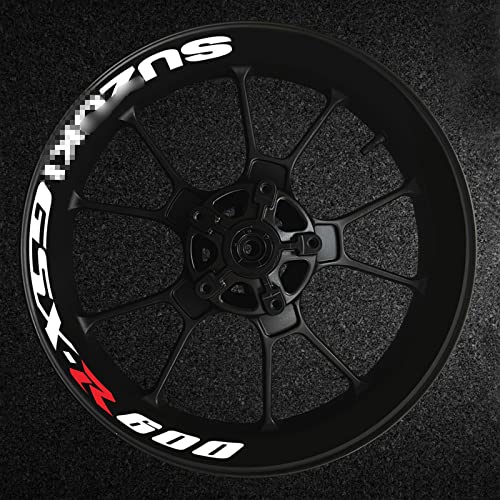 YZTAC Komplettes Set Für Suzuki GSXR600 Motorrad Radnabe GSX-R 600 R600 Logo Felge GSXR/600/R/600R Aufkleber Reflektierender Aufkleber (Color : 12)