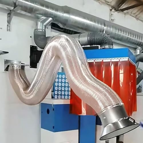 C Manguera flexible de recogida de polvo con alambre de acero en espiral, manguera de vacío resistente para carpintería, extracción de polvo industrial, 4 pulgadas de diámetro, duradera y flexible