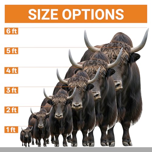 Image of Yak 1FT Life Size Cardboard Cutout, Fun Animal Standup, 1 PC | Yak Animal Standup Cardboard Cutout for Events, Party Decor, Birthday Photos, Photo Booth, Home, Office, Game Room, and More