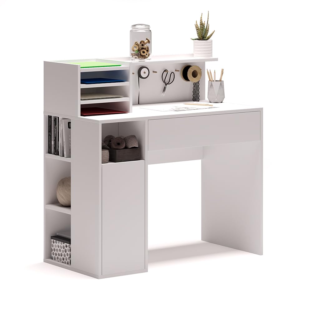Vicco Scrivania, Bianco, 100 x 50 cm