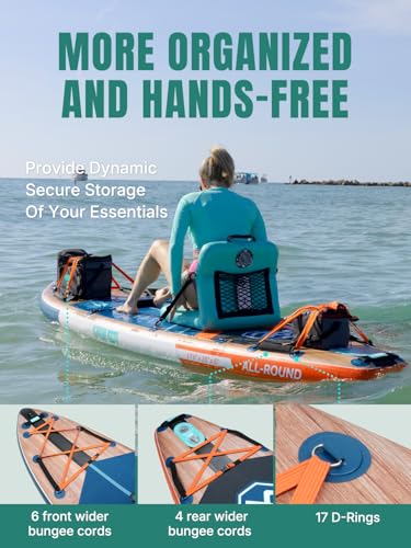Image of Niphean PRO Extra Large Inflatable Paddle Board with Seat, 11'6 inch /12'6 inch SUP | Stand Up Paddle Board with Pressure Gauge, StabilTrac Fin, Upgraded All-Round /Touring SUP for Adult Adventures, 2+1 Person