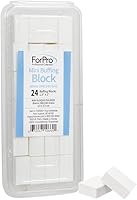 ForPro Mini Buffing Block White 240/240 Grit Double-Sided Nail Buffer, 1.5x1x0.5in, 24-Count Pack for Manicure Pedicure Prep