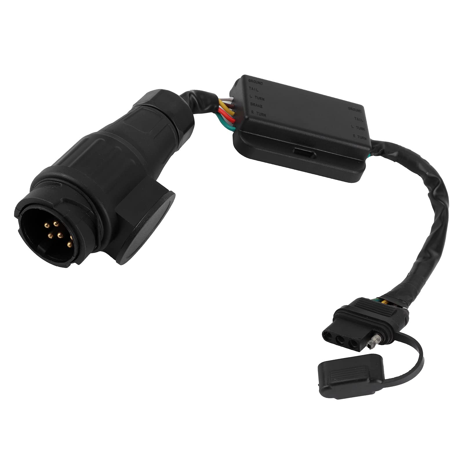 Adapter złącza przyczepy Europejskie 13-pinowe na amerykańskie 4-pinowe okablowanie obwodu tylnych świateł Konwerter typu Plug and Play – Separator sygnału dla dwuprzewodowych