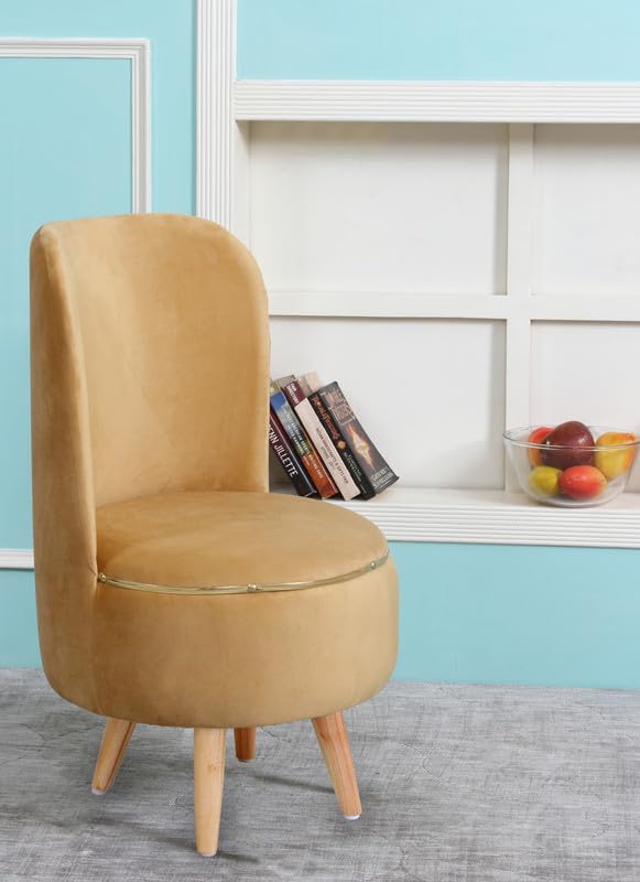 Sitting Solutions for Home – Wooden Frame Round Ottoman Chair, Soft Cushion Pouffes, Stools Ideal for Living Room, Bedroom, Study & Makeup Table, 32 Inch Height (Chair-Beige)-image-37