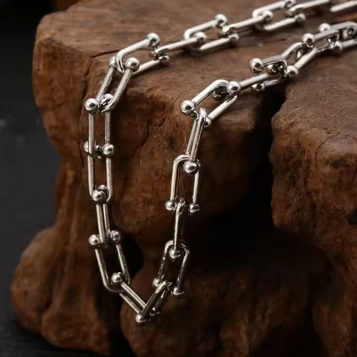 Image of THE MEN THING Chain for Men, Luxury Pure Titanium Steel Chain | Silver Stainless Steel Chain | Necklace Jewellery for Men & Boys