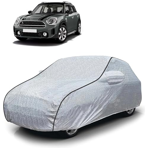 Image of Sulfar 100% Waterproof Car Body Cover Compatible with Mirror for BMW Countryman Coupe (Triple Stitched, Full Bottom Elastic, Magic Silver with Black Piping)