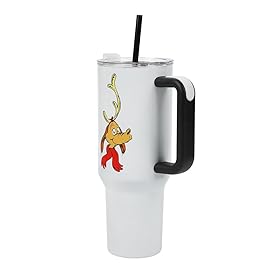 Bioworld The Grinch Max 40 Oz White Stainless Steel Tumbler with Handle