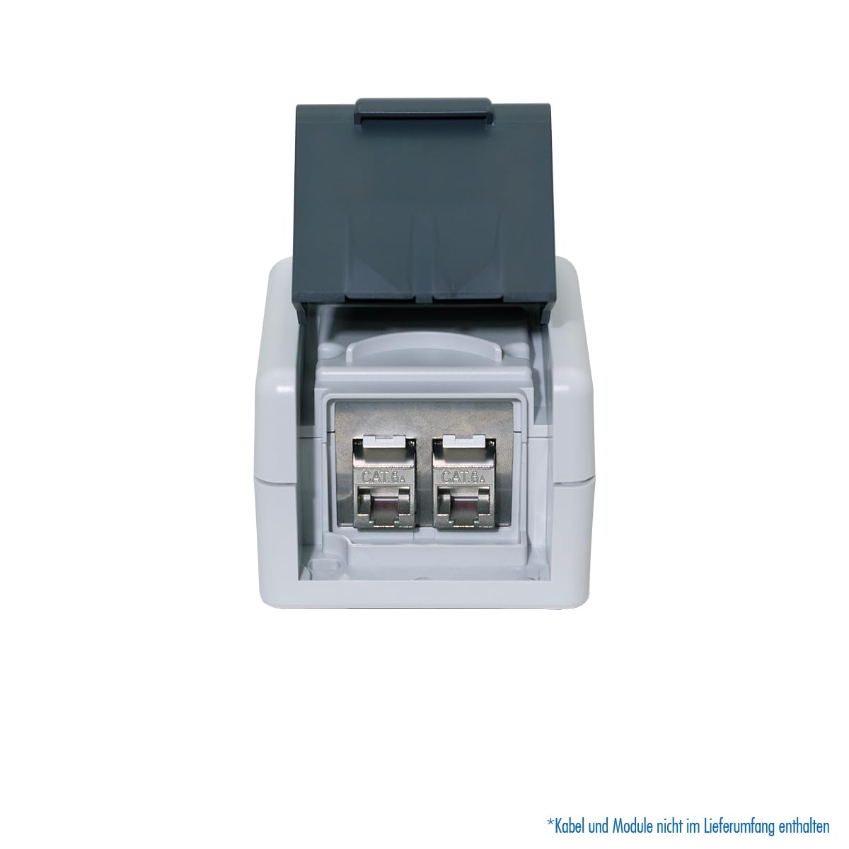LogiLink Outdoor puszka natynkowa z pokrywą na zawiasach, do 2 x RJ45 CAT. 6A Keystone, ochrona IP44
