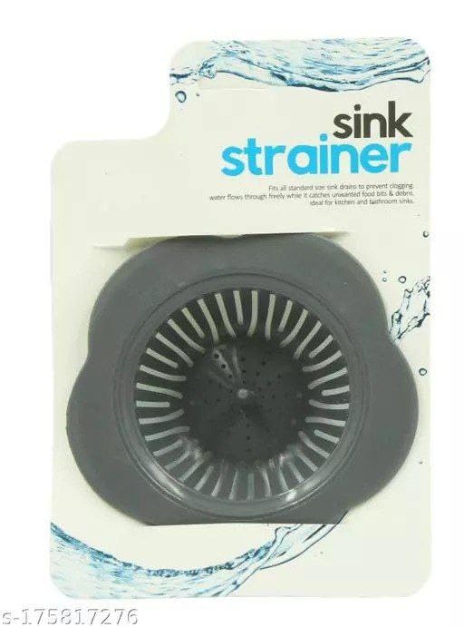 Image of Sink Strainer Plastic Sink Strainer Kitchen Easy Clean Sink Drain Filter Basket & Stainless Steel Sink (Plastic)