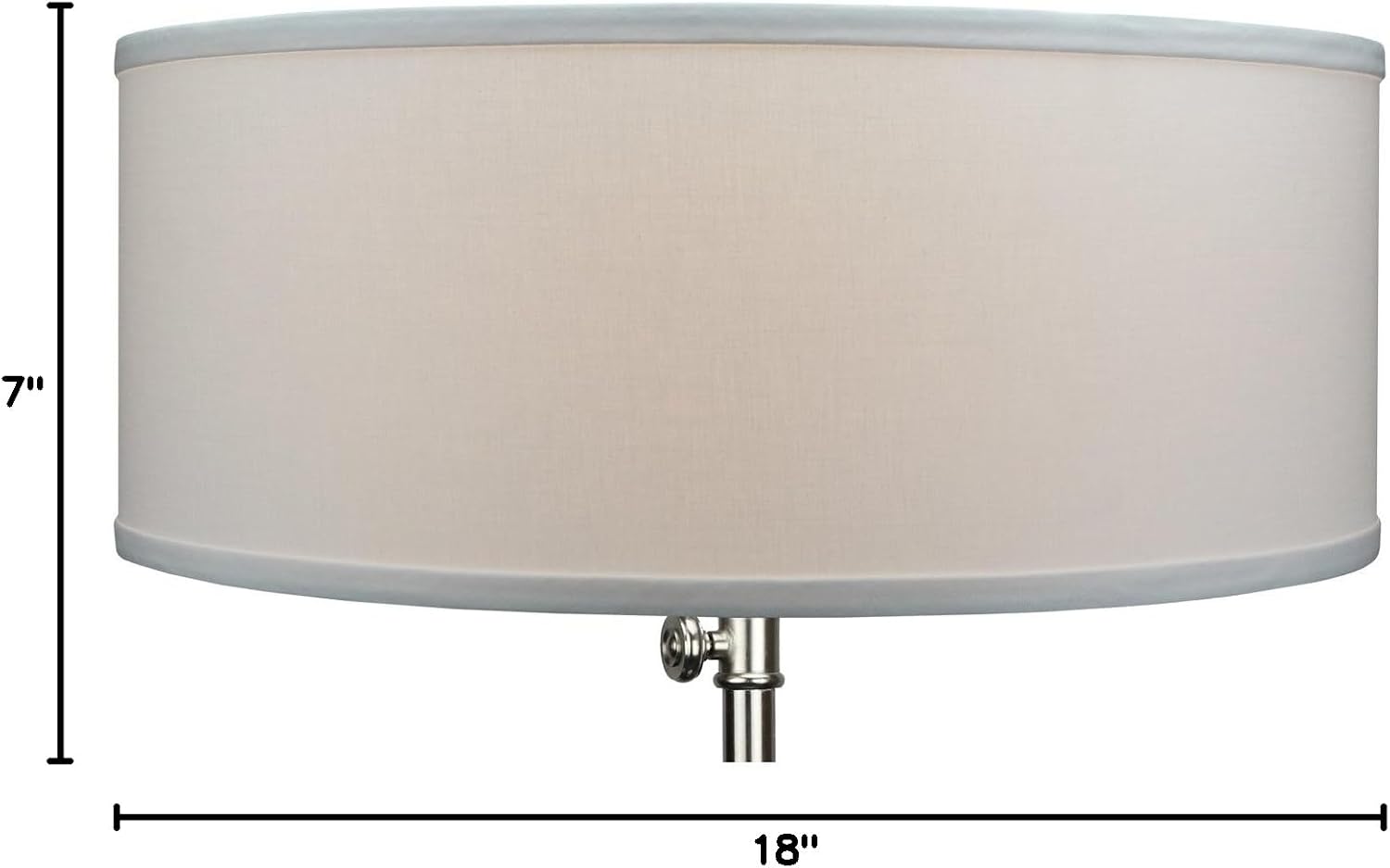 FenchelShades.com 18" Top Diameter x 18" Bottom Diameter 7" Height Cylinder Drum Lampshade USA Made (White)