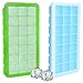 Utopia Home Food Grade Green & Blue Silicon Ice Cube Tray Set - Set of 2 - Total of 42 Ice Cube Molds