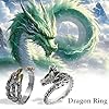 Wasise Dragon Ring - 2PCS Adjustable Rings for Men, Gothic Rings, Open Punk Ring with Dragon and Claw Design, Punk Gifts for Men, Men's Jewellery Sets, Knuckle Claw Jewellery, Dragon Gifts for Women #4