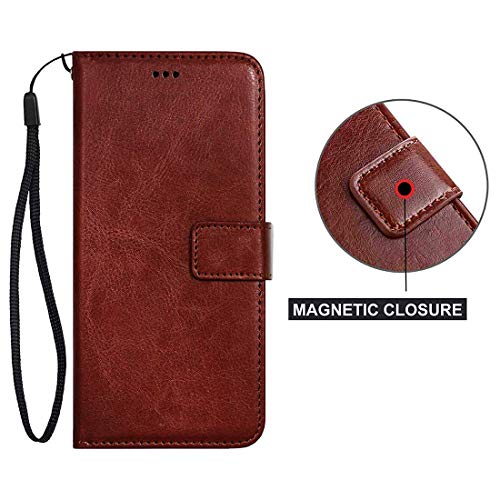 Image of Amazon Brand - Solimo Flip Leather Mobile Cover (Soft & Flexible Back case) for Realme C3 / Narzo 20A (Brown)