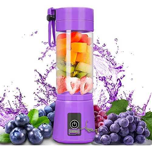 Portable Blender, Mini Blender for Shakes and Smoothies,Upgrade The 6-Blades with USB Interface, Purple