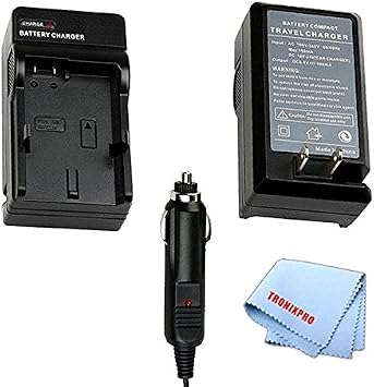 Car/Home Battery Charger for Panasonic DMW-BLF19 Battery for Lumix DMC-GH3, DMC-GH4 &More Camera + Tronixpro Microfiber Cloth
