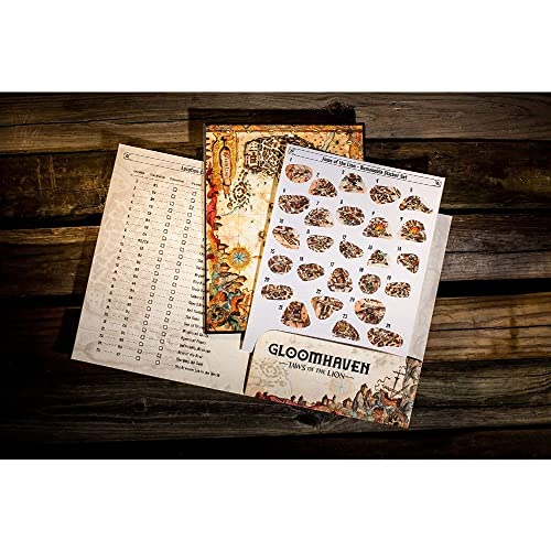 Gloomhaven Cephalofair Games: Jaws of The Lion Stickers y Mapa miniatura 4