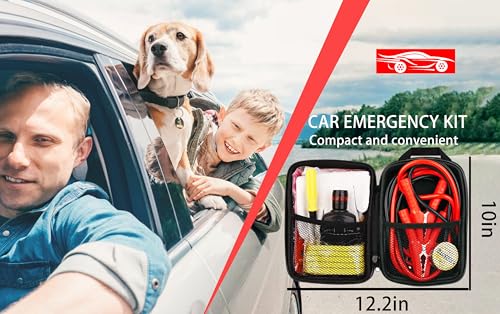 Kit de emergencia vial para auto HAIPHAIK con cables y linterna miniatura 5