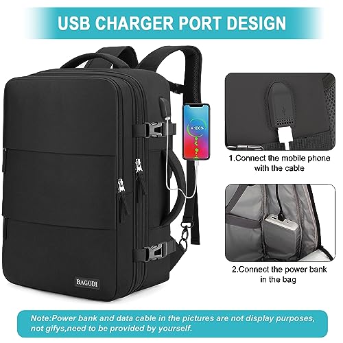 Carry On Backpack, 42L Flight Approved Travel Backpack for Men Women,Airline Approved Gym Backpack Waterproof Business Laptop Daypack Laptop Backpack,Casual Daypack for Business Weekend Hiking - Image 4