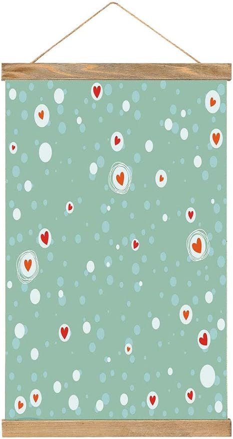 Amazon|タペストリー棒 アクア ハートのスケッチサークルとターコイズ