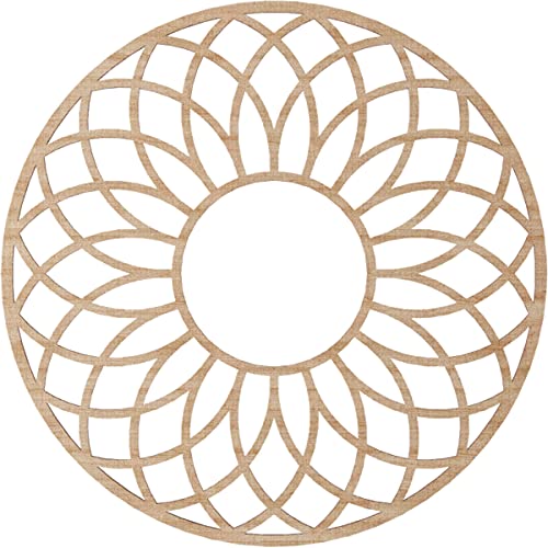 Image of Ekena Millwork 24 inchOD x 8 1 /4 inchID x 3 /8 inchT Cannes Wood Fretwork Pierced Ceiling Medallion, Alder