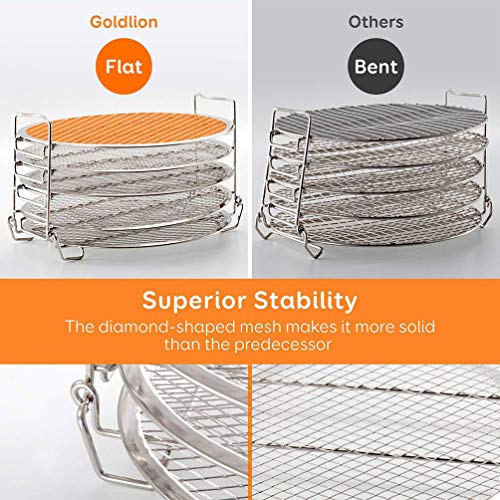 Hemoton Dehydrator Rack Edelstahl Dehydrator Ständer Grill Stand Air Fryer mit 5 Stapelbaren für Luftfritteuse… – Bild 3