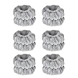 サンパーシー 吸水リストバンド 6個セット マイクロファイバー 洗顔 吊り下げ用ループ付き (グレー)