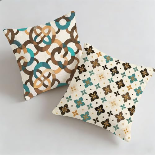 Housse de coussin imperméable 45x45 cm beige lot de 2 style nordique - 2